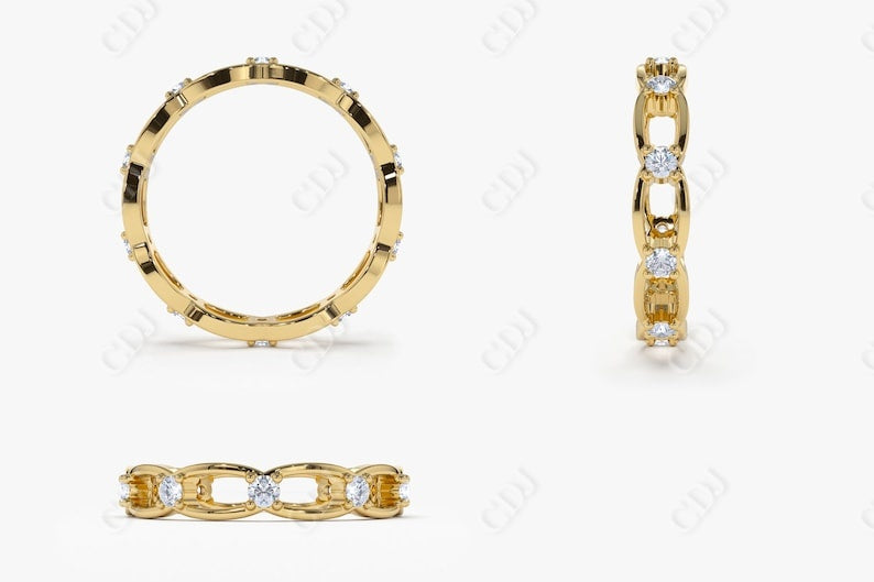 0.38CTW Lab Grown Link Eternity Wedding Diamond Band  customdiamjewel   