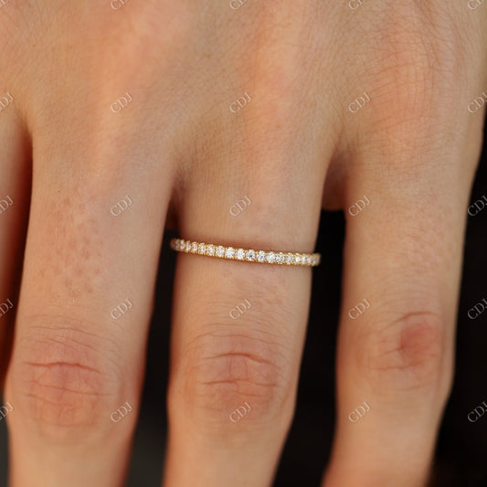 1.1mm Micro Pave Moissanite Wedding Band  customdiamjewel   