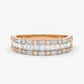 0.85CTW Baguette Cut Natural Diamond Half Eternity Wedding Band  customdiamjewel 10 KT Solid Gold Rose Gold VVS-EF