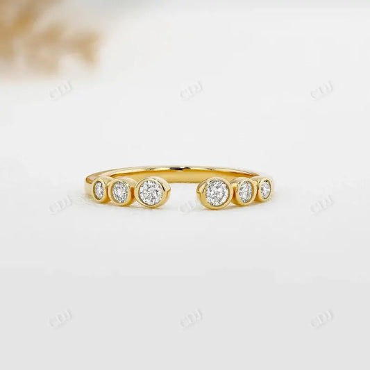 0.25CTW Genuine Diamond Open Bezel Set Ring  customdiamjewel 10KT Yellow Gold VVS-EF