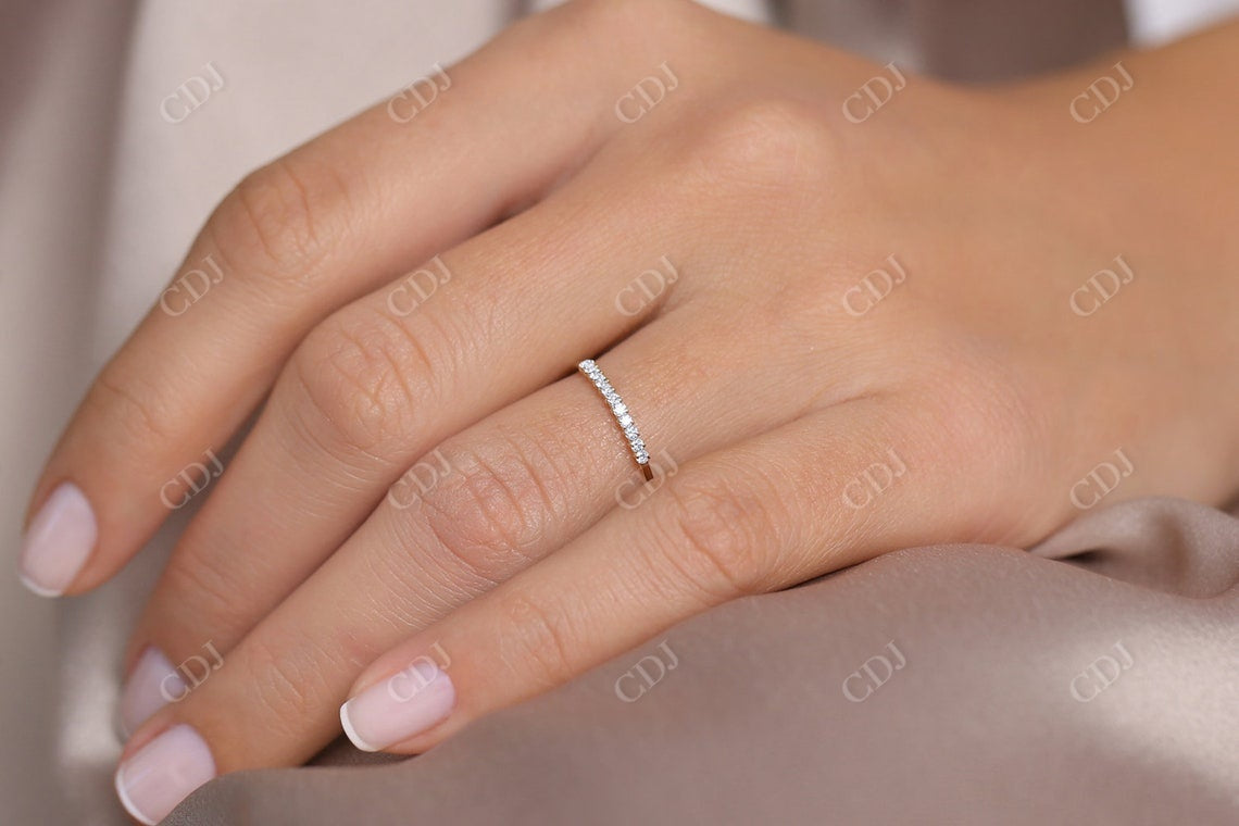 0.15CTW Round Cut Yellow Gold Minimalist Natural Diamond Band  customdiamjewel   