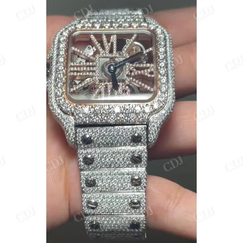Cartier Diamond Stud Hip Hop Watch  customdiamjewel   