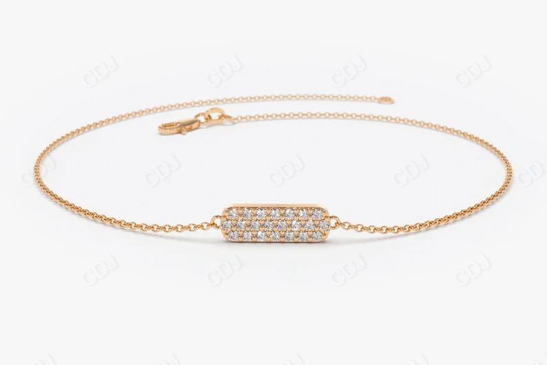 0.11CTW Moissanite Bar Diamond Bracelet  customdiamjewel Sterling Silver Rose Gold VVS-EF