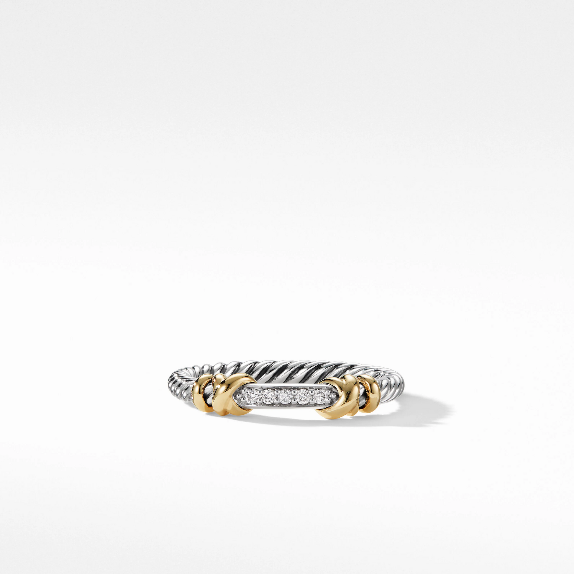 0.05CTW Twisted Natural Diamond Tow Tone Wedding Band  customdiamjewel   