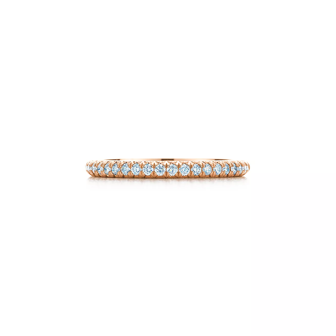 0.17 CTW Natural Diamond Half Eternity Ring  customdiamjewel 10KT Rose Gold VVS-EF