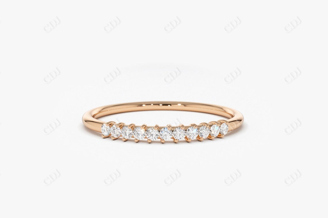 0.15 CTW Lab Grown Diamond Stackable Wedding Band  customdiamjewel 10KT Rose Gold VVS-EF