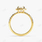 Round Cut Moissanite Halo Pave Set Engagement Ring