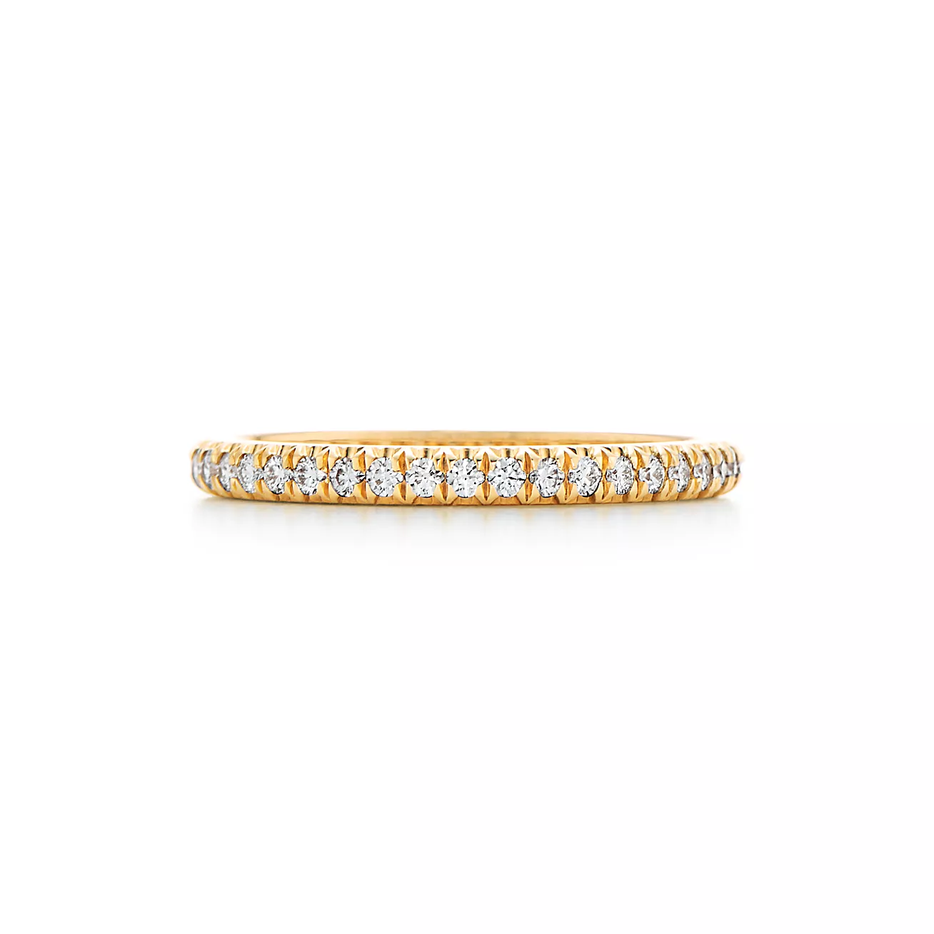 0.17 CTW Natural Diamond Half Eternity Ring  customdiamjewel 10KT Yellow Gold VVS-EF
