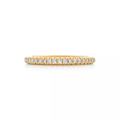 0.17 CTW Natural Diamond Half Eternity Ring  customdiamjewel 10KT Yellow Gold VVS-EF
