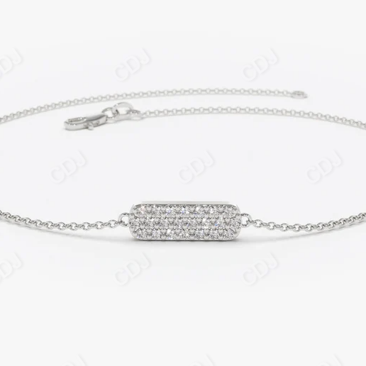 14k Rose Gold Pave Setting Natural Diamond Bar Bracelet  customdiamjewel 10 KT Solid Gold White Gold VVS-EF