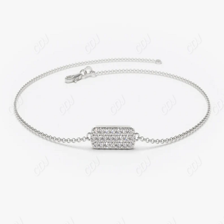 0.11CTW Moissanite Bar Diamond Bracelet  customdiamjewel Sterling Silver White Gold VVS-EF