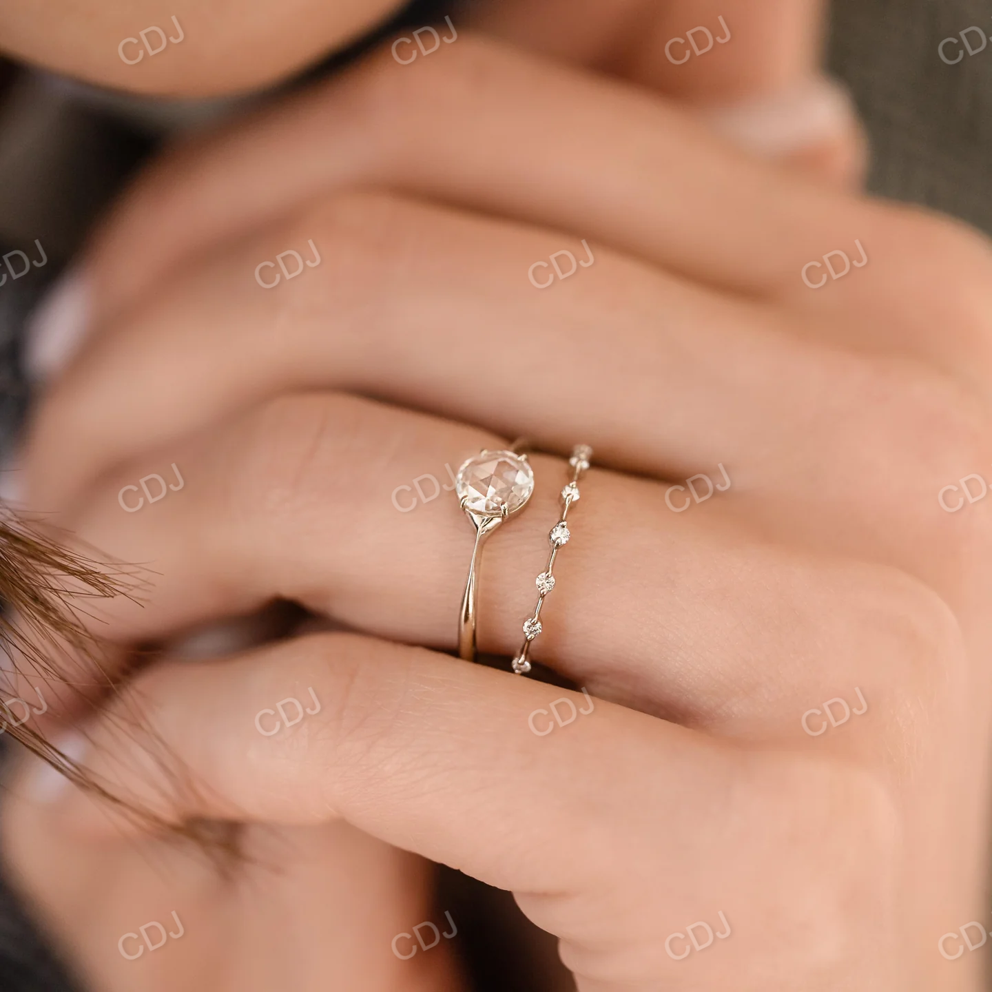 0.14CTW Lab Grown Distance Pave Diamond Wedding Band  customdiamjewel   