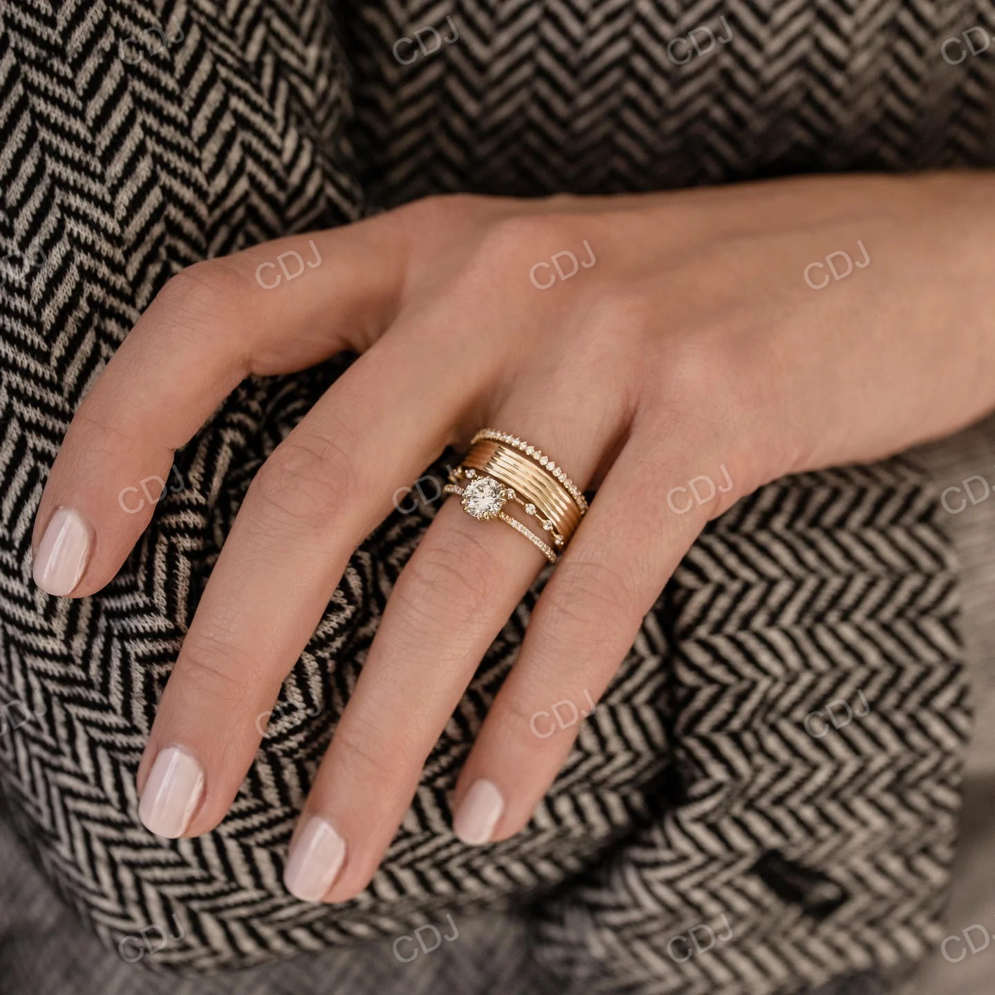 0.14CTW Lab Grown Distance Pave Diamond Wedding Band  customdiamjewel   