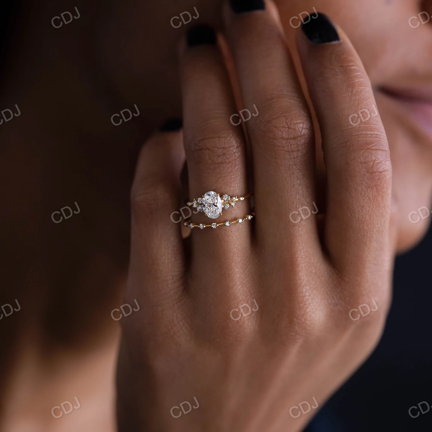 0.14CTW Lab Grown Distance Pave Diamond Wedding Band  customdiamjewel   