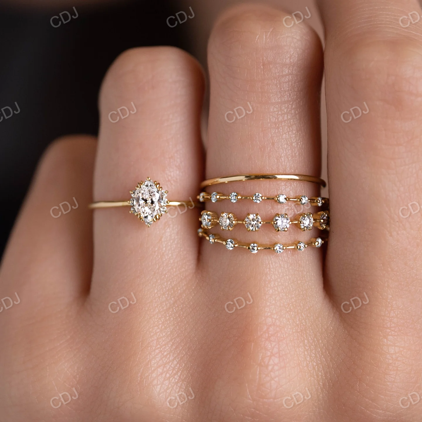 0.14CTW Lab Grown Distance Pave Diamond Wedding Band  customdiamjewel   