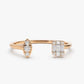 Minimal Baguette Diamond Cuff Wedding Band  customdiamjewel 10KT Rose Gold VVS-EF