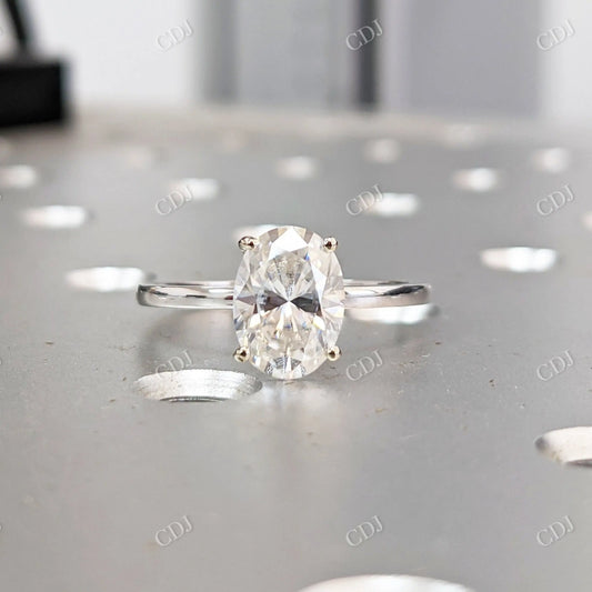 1.5CT Moissanite Oval Solitaire Engagement Ring  customdiamjewel 10KT White Gold VVS-EF