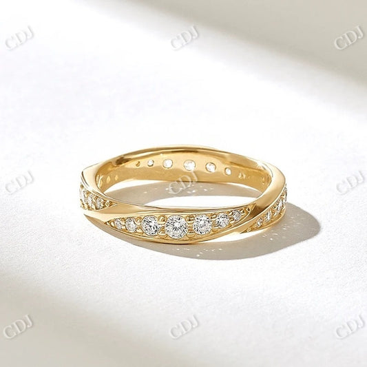 0.76CTW Pave Diamond Twist Wedding Band  customdiamjewel 10KT Yellow Gold VVS-EF