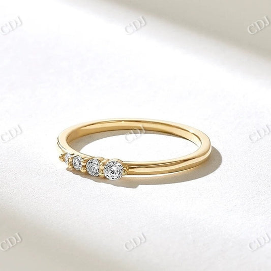 0.13CTW Ascending Round Diamond Wedding Band  customdiamjewel 10KT Yellow Gold VVS-EF