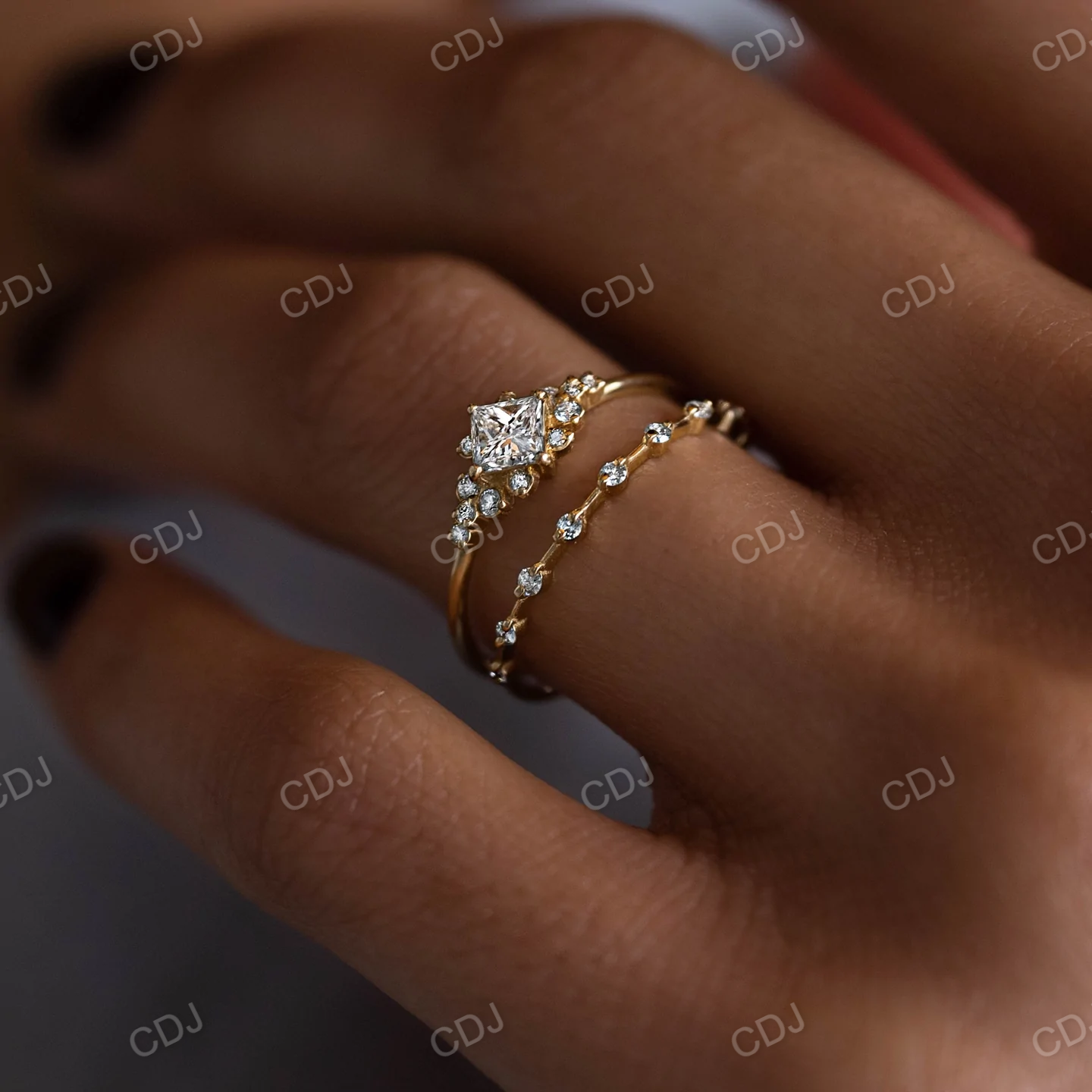 0.14CTW Lab Grown Distance Pave Diamond Wedding Band  customdiamjewel   