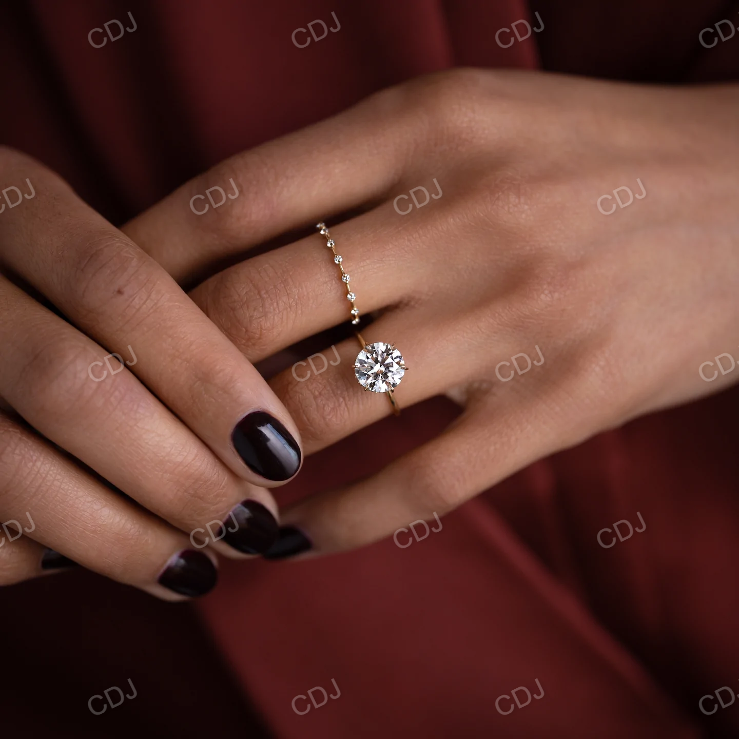0.14CTW Lab Grown Distance Pave Diamond Wedding Band  customdiamjewel   