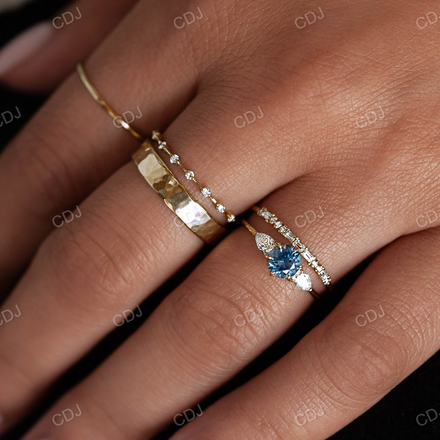 0.14CTW Lab Grown Distance Pave Diamond Wedding Band  customdiamjewel   