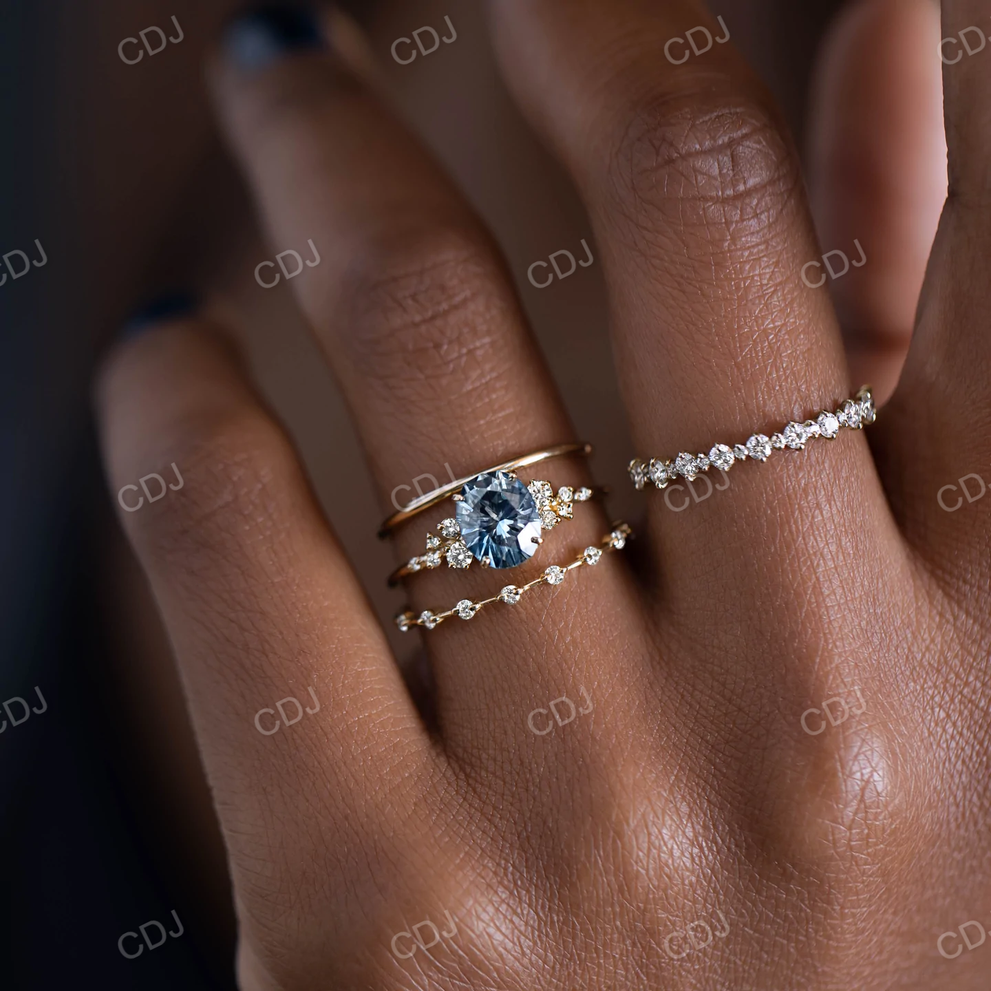 0.14CTW Lab Grown Distance Pave Diamond Wedding Band  customdiamjewel   