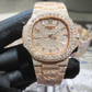 Fully Rose VVS Moissanite Hip Hop Iced Out Wrist Men's Watch customdiamjewel