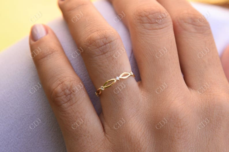 0.09CTW Unique Lab Grow Diamond Wedding Band  customdiamjewel   