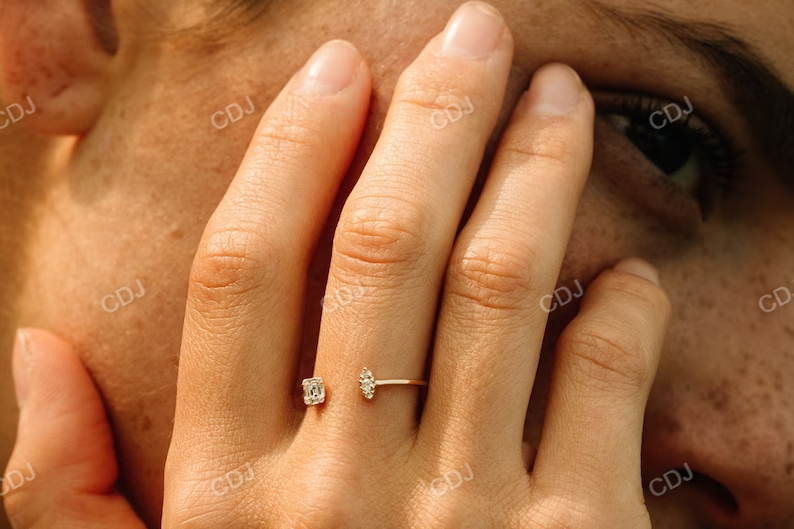 Minimal Baguette Diamond Cuff Wedding Band  customdiamjewel   