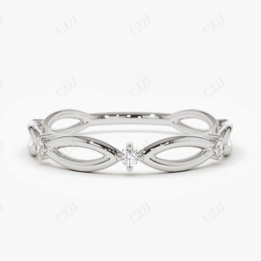 0.09CTW Unique Lab Grow Diamond Wedding Band  customdiamjewel 10KT White Gold VVS-EF