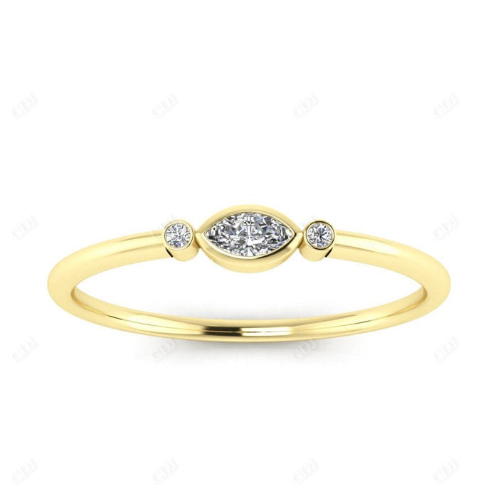 0.1CTW Round and Marquise Cut Diamond Ring