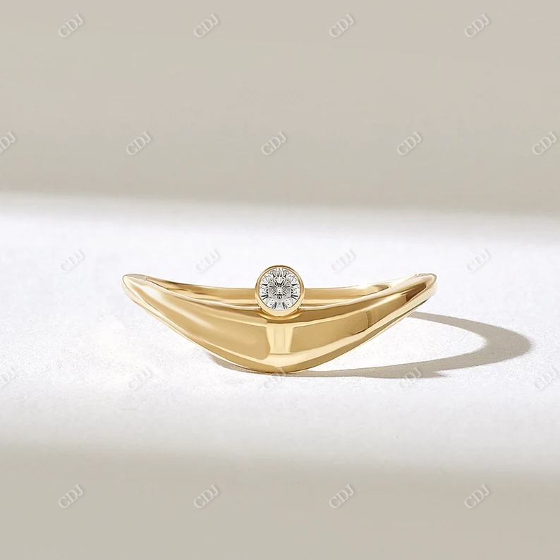 0.03CTW Round Diamond Melted Band Droplet Ring