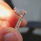 Pear Halo Moissanite Ring Eternity Band Bridal Ring Set  customdiamjewel   