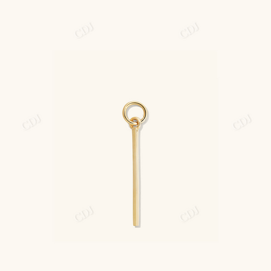 Single Bar Hoop Earrings  customdiamjewel Sterling Silver Yellow Gold 