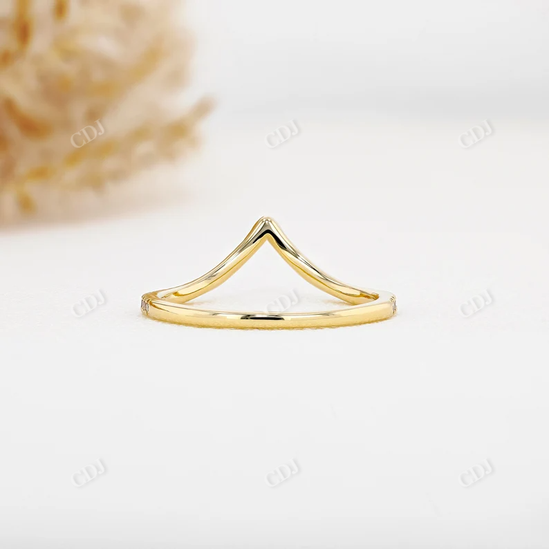 0.10CTW Round Cut Natural Diamond Curved Wedding Bad  customdiamjewel   