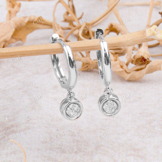 0.08 CTW Moissanite Hoop Earring  customdiamjewel Sterling Silver White Gold VVS-EF
