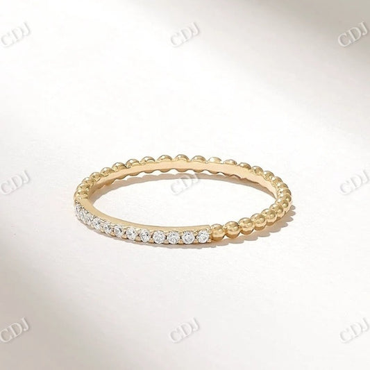 0.17CTW Round CVD Diamond Tiny Ball Wedding Band  customdiamjewel 10KT Yellow Gold VVS-EF