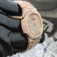 Fully Rose VVS Moissanite Hip Hop Iced Out Wrist Men's Watch customdiamjewel