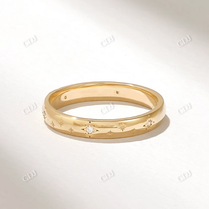 0.05CTW Starburst Diamond Wedding Band  customdiamjewel 10KT Yellow Gold VVS-EF