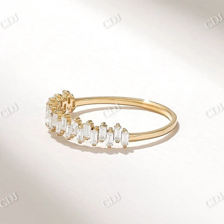0.33CTW Baguette Cut CVD Diamond Half Eternity Women's Wedding Band  customdiamjewel 10KT Yellow Gold VVS-EF
