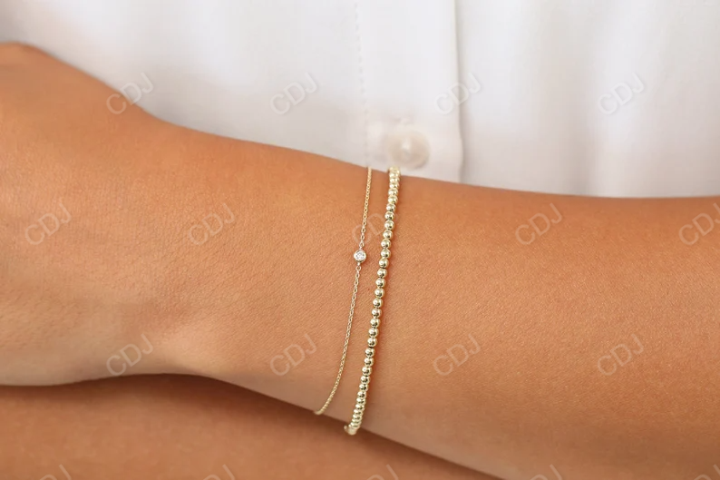Moissanite Round Cut Solitaire Diamond Bracelet  customdiamjewel   