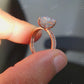 Pear Halo Moissanite Ring Eternity Band Bridal Ring Set  customdiamjewel   