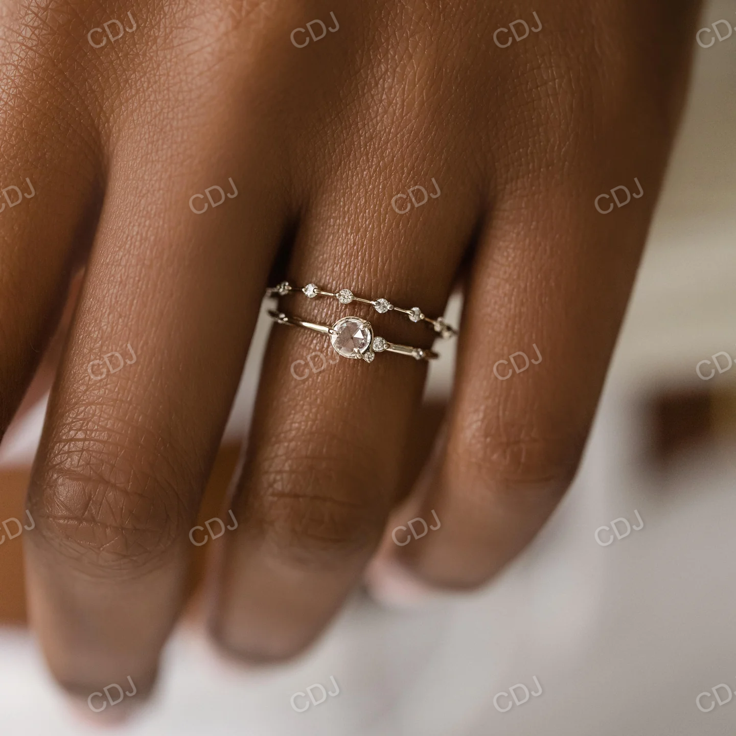 0.14CTW Lab Grown Distance Pave Diamond Wedding Band  customdiamjewel   