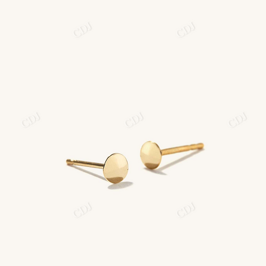 Minimalist Round Gold Studs  customdiamjewel Sterling Silver Yellow Gold 