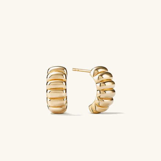 14K Solid Gold Unique Charlotte Hoop Stud Earring  customdiamjewel 10 KT Solid Gold Yellow Gold VVS-EF