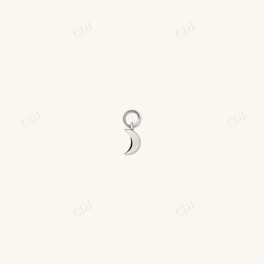 Moon Charm Huggie Hoop Earrings  customdiamjewel 10 KT Solid Gold White Gold 