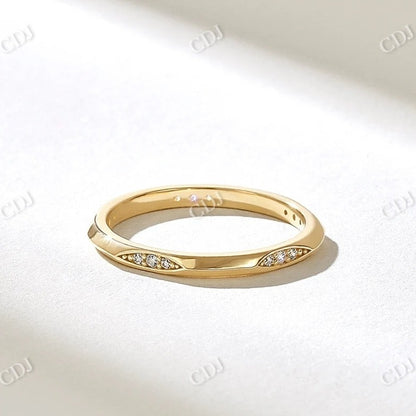 0.15CTW Full Eternity Lab Grown Diamond Pinched Wedding Band  customdiamjewel 10KT Yellow Gold VVS-EF