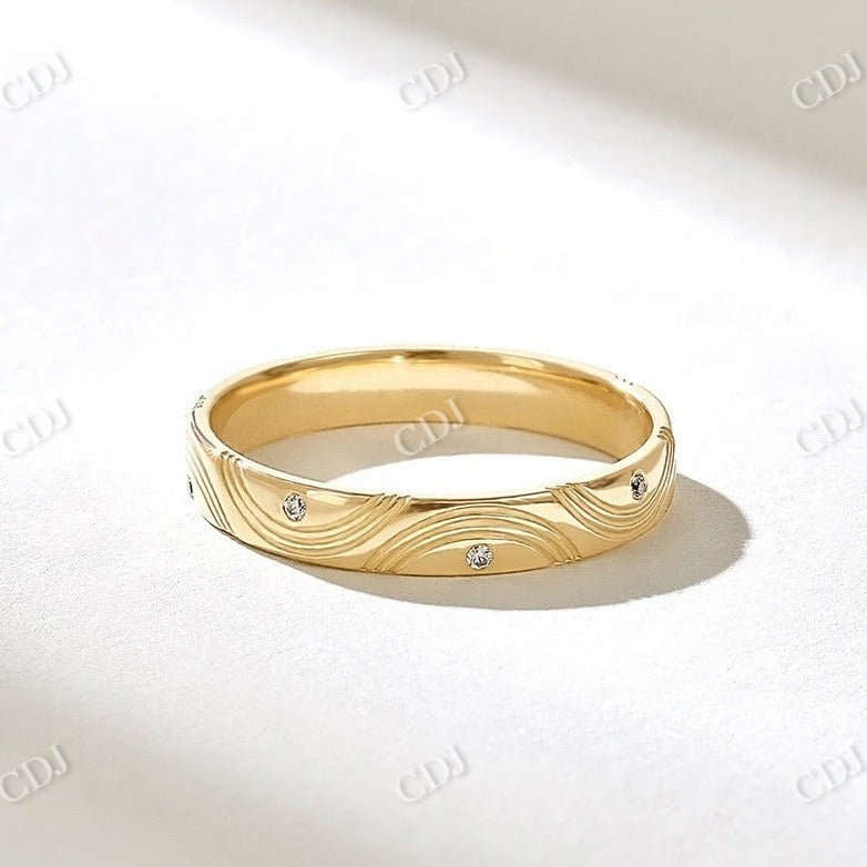 0.04CTW Round CVD Full Eternity Half Circle Designer Wedding Band  customdiamjewel 10KT Yellow Gold VVS-EF