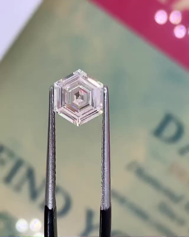 2.40CT Hexagon Cut Colorless Loose Moissanite